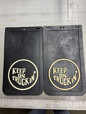 Vintage Keep On Truckin  Splash Guards Mud Flaps Black For Mini Pickups Truck picture