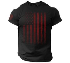 USA Vintage Flag T Shirt Red American Flag Patriotic Distressed picture