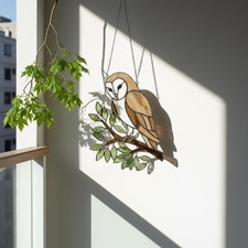 Barn Owl Suncatcher | Woodland Nursery Decor | Bird Lover Gift picture