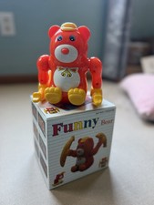 Vintage 1986 Funny Bear Battery Operated Flip WORKS Tumbling Toy w/ Original Box picture