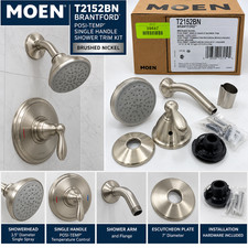 Moen T2152BN Brantford Posi-Temp Shower Trim Kit Brushed Nickel Showerhead picture