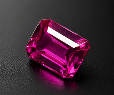 10.30CTNatural Pink Sapphire Emerald Cut Loose Gemstone.  12X10X6MM CERTIFIED picture