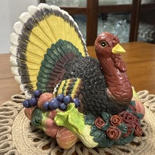 Great Western Trading Turkey Figurine Thanksgiving Harvest Centerpiece 74060 picture