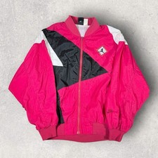 Vintage 1992 Nike Air Jordan 7 Cardinal Retro Nylon Windbreaker Jacket Size M picture