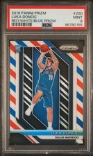 2018 PANINI PRIZM LUKA DONCIC #280 RED/WHITE/BLUE PRIZM ROOKIE PSA 9 0155 🔥RC🔥 picture