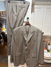 Vintage RALPH RALPH LAUREN 2 Piece Suit Mens 46R Pants 38x30 Brown Glen Check picture