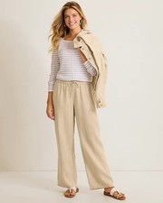 Two Palms High-Rise Linen Easy Pants Coastline Natural White Black picture