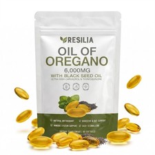 1-5Packs Resilia Oil of Oregano 6000mg with Black Seed Oil Softgels 60 Capsules picture