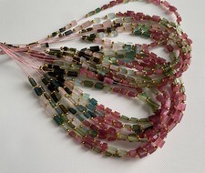 4-6mm Rare Multi Tourmaline Faceted Long Box Fancy Sticks For Jewelry 5 Inches picture
