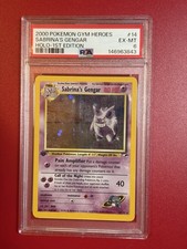 Pokémon Sabrina's Gengar 14/132 Gym Heroes Holo 1st edition PSA 6 picture