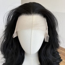 Synthetic Hair Long Wavy Glueless Lace Front Wigs Off black Low Shine picture
