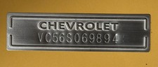 CHEVY CHEVROLET DOOR DASH TAG DATA SERIAL NUMBER PLATE Stamped w/ Your VI# picture