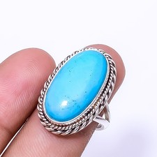 Magnesite Turquoise 925 Sterling Silver Ring S.8 R44621952, Christmas Gift picture