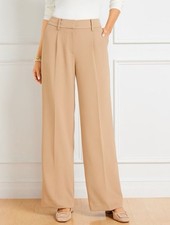 Talbots Weston Pant Women 10P Tan NEW High Waist Wide Leg Trousers 56766493 picture