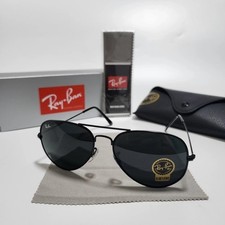 US Glass Gray Lens 58-14mm Ray-Ban RB3025 Aviator Pilot Sunglasses Black Frame picture