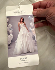 White One ODARA Ivory Strapless Lace Tulle Ball Gown Wedding Dress Size 12 picture