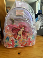 Loungefly Disney Ariel UK Exclusive Backpack Pink Purple Multicolor Holographic picture
