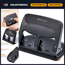 Heavy Duty 3 Hole Punch, EZ Squeeze Design, 40 Sheet Capacity, Black Finish picture