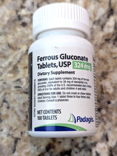 Padagis Ferrous Gluconate Tablets 324mg 100 tablets exp: 06/2026 picture