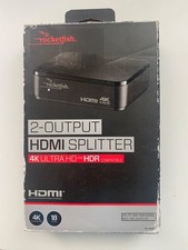 Rocketfish RF-G1603 2 Output HDMI Splitter 4K Ultra HD Hub Port - Black - New* picture