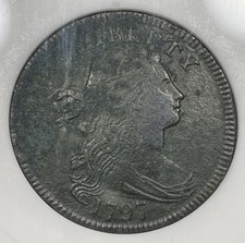 1797 Draped Bust Large Cent 1c Reverse of '97 S-139 ANACS XF Details picture