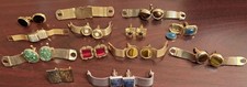 13 vintage mid-century gold tone cufflinks. picture