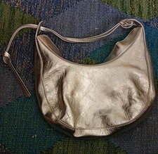 Reformation Metallic Silver Crescent Shoulder Bag w/ Pockets picture