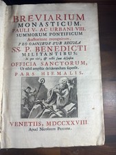 1728 Benedictine Monastic Breviary, Venice, W/ 1739 Florentine Supplements picture
