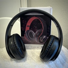 B39 Wireless Bluetooth Over-Ear Headband Headphones, Black/Red picture
