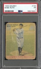 1933 Goudey Babe Ruth #144 PSA 1 Yankees HOF picture