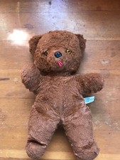 Vintage 1950’s Knickerbocker Teddy Kuddles Teddy Bear. 12” Brown w/ Brown Eyes  picture