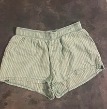 Colsie Women's Sleep Shorts Blue/White Striped Button Closure Size XS picture