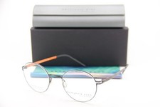 NEW REYKJAVIK EYES BLACK LABEL VILI COL2 BLACK ORANGE AUTHENTIC EYEGLASSES 47-22 picture