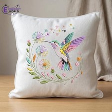 Hummingbird Floral Embroidery Design – Dandelion Botanical Pattern (3 Sizes) picture
