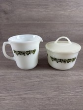 Vintage Spring Blossom Crazy Daisy Cream & Sugar Bowl With Lid Excellent picture