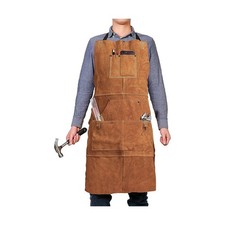 Adjustable Leather Heavy Duty Apron 6 Tool Pockets Heat & Flame Resistant picture