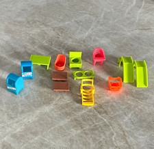 Rare Vintage Little People Mixed Furniture Lot 12pc Plastic Multicolor W Mailbox picture