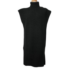HERMES Sleeveless knit Side Sellier Button Noir (Black) Camel FR 34 One‐pi... picture