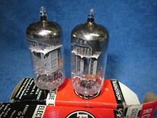 NIB Matched PAIR RCA 12AX7A Tubes Short Plate Halo Getter BALANCED ECC83 12AX7 picture