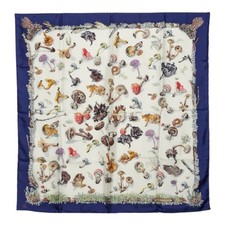 HERMES Carre90 Champignons (mushrooms) scarf large size Women Used picture