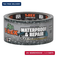 T-REX Brand Waterproof and Pool Repair Tape, 1.88 in x 30 Ft, Clear, 1 Roll picture