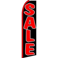 Sale Black 3 ft X 11 1/2 ft Polyester Swooper Flag picture