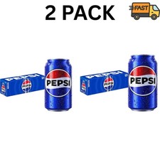 Pepsi Cola Soda 12 Fl Oz 24 Total Cans Pack of 2 Family Size Soft Drink picture