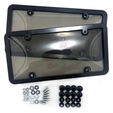 2 X Unbreakable License Plate Covers+Frames Auto Tag Shield Protector Front Rear picture