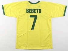 Bebeto Signed Brazil National Team Yellow Soccer Jersey - Number 7 (Beckett COA) picture