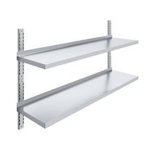 AmGood 16 in. x 60 in. Two-Tier Metal Wall Mount Shelf 16x60 Shelving picture