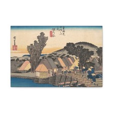 Utagawa Hiroshige - Hodogaya Station and Shinkame Bridge - Canvas Wall Art picture
