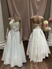 David’s Bridal Galina A-Line Wedding Dress w/ Lace Bodice, Spaghetti Straps & picture