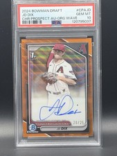 2024 Bowman Draft Chrome - JD Dix Orange Wave /25 Auto PSA 10 Low Pop Gem picture