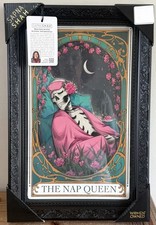 NEW Sapna Shah “The Nap Queen” Skeleton Tarot Card Framed Wall Art 12